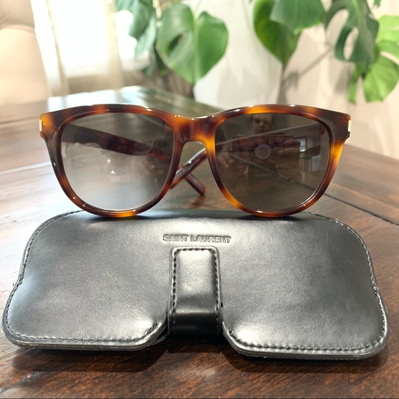 saint laurent tortoise shell sunglasses